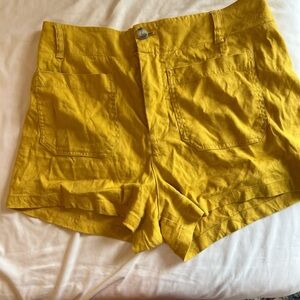 Anthropologie Mustard High Waist Shorts